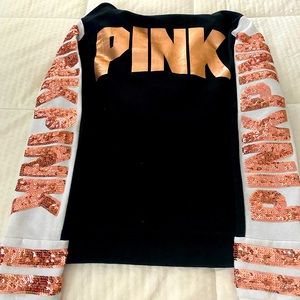 Sequined Love Pink by VS zip up hoodie